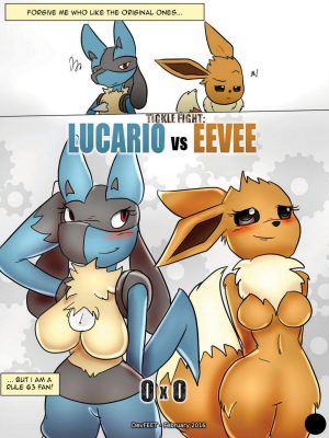 Tickle Fight - Lucario vs Eevee 1 and Pokemon Comic Porn